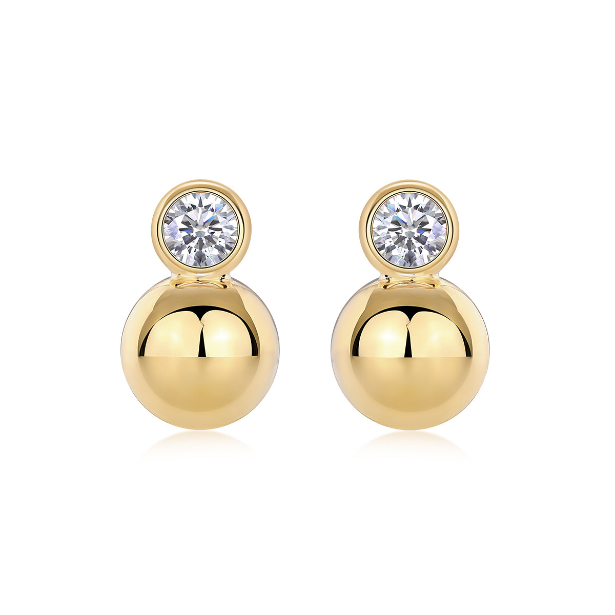 Crystal Drop Earrings - Set With Top-quality Moissanite Luxury Silver Stud Earrings S925 Silver Electroplated Gold