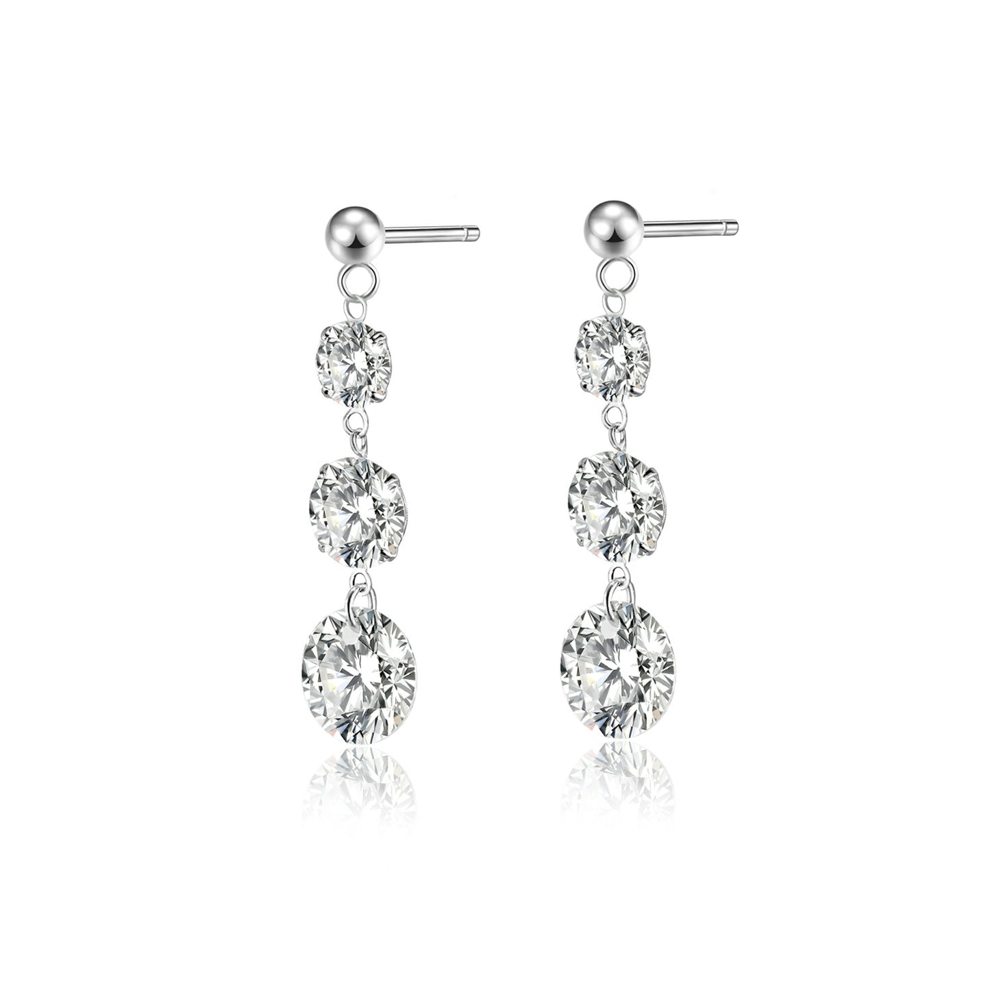 Luxury D Color VVS1 Moissanite Dangle Earrings in S925 Sterling Silver | Platinum Plated Drop Jewelry