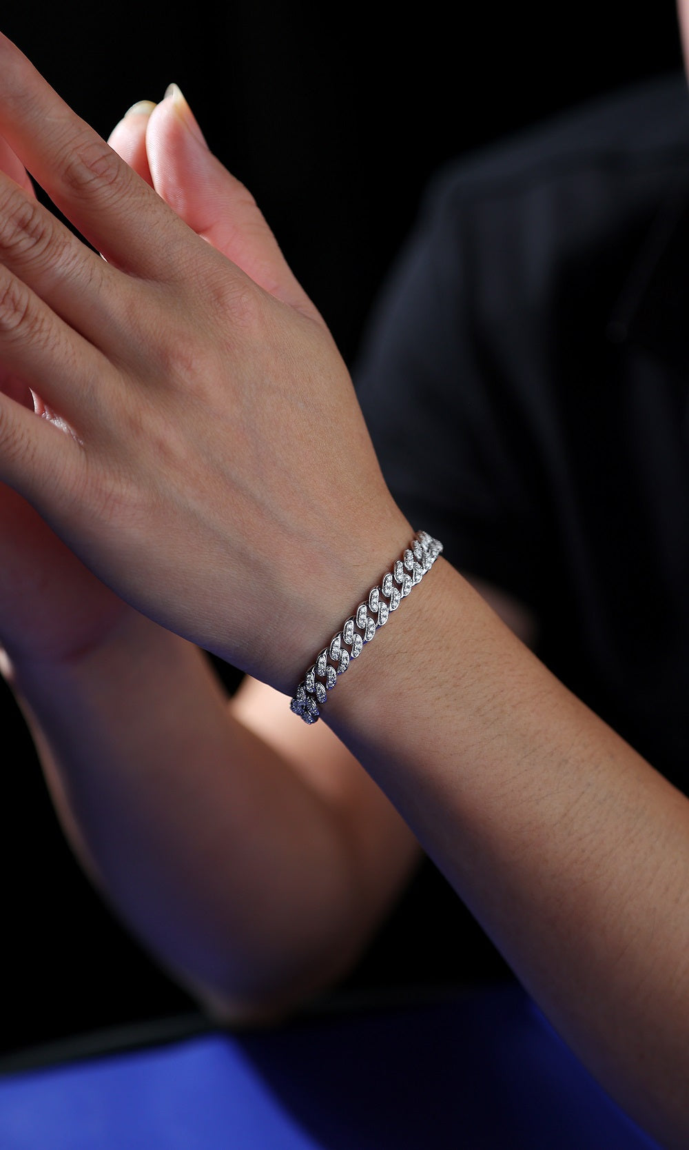 Light Of Faith - Luxury Silver Bracelet Set With Top-quality Moissanite, S925 Silver Plated Platinum