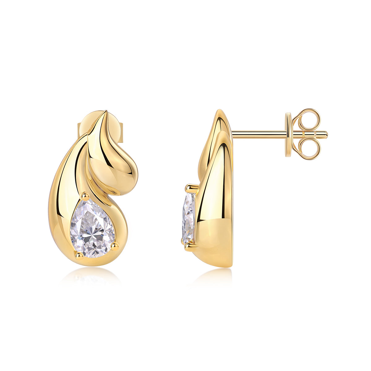 Water Drop - Premium Moissanite Luxury Silver Stud Earrings S925 Silver Electroplated Gold