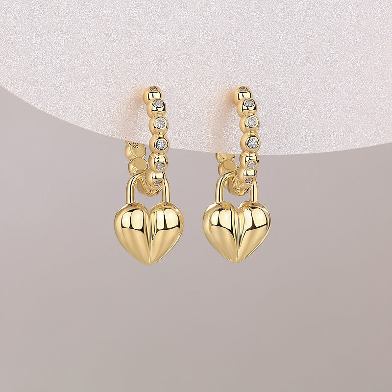 Rotating Love - Top-quality Moissanite Luxury Silver Stud Earrings S925 Silver Electroplated Gold