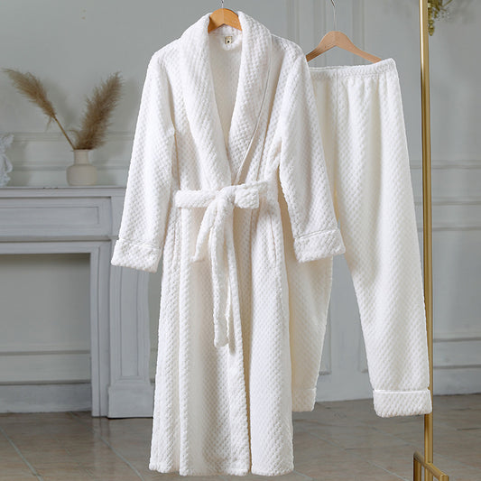 Luxurious Thermal Fleece Robe & Pajama Set