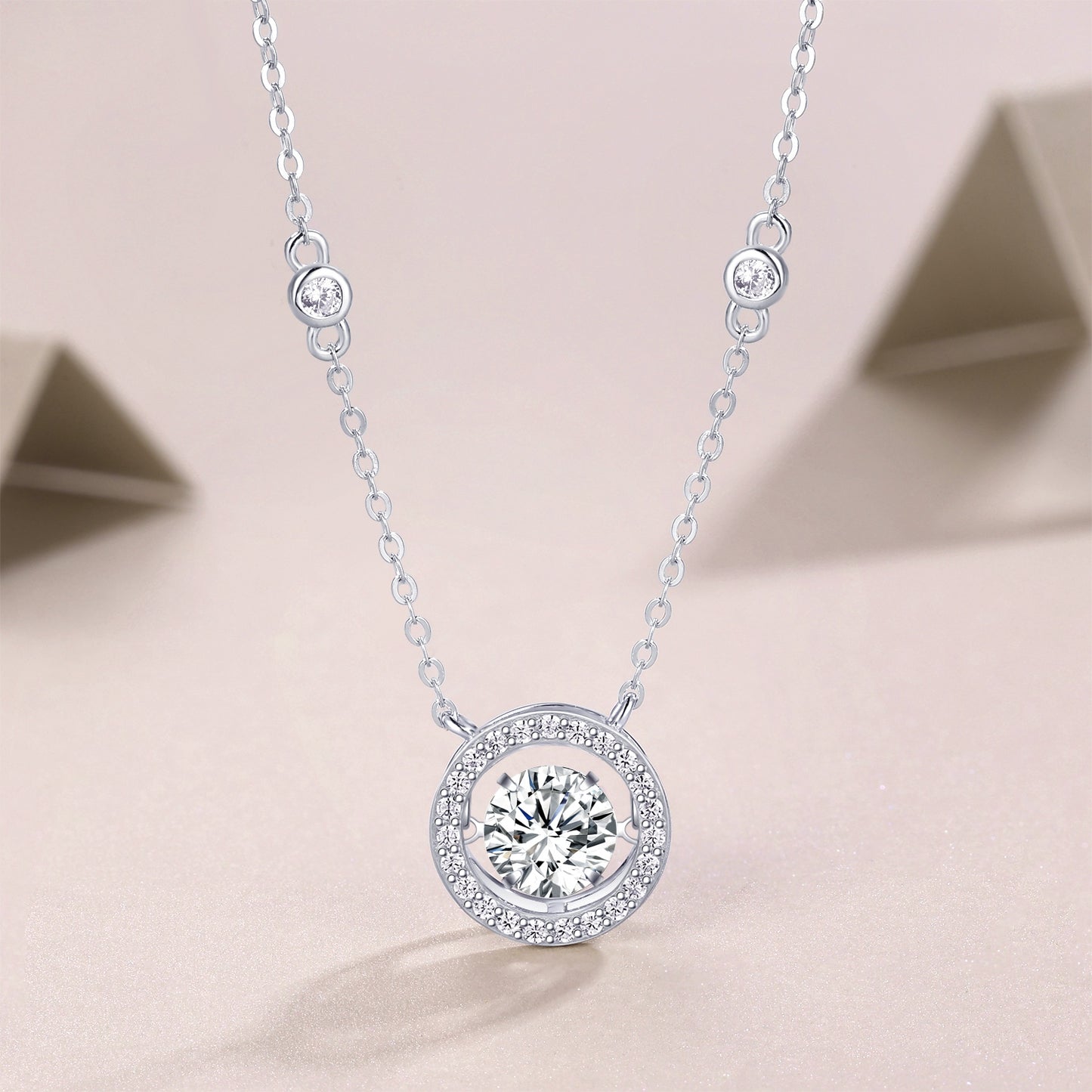 Luxury Necklace Set With Top-quality Moissanite D Color VVS1 , S925 Silver Plated Platinum,