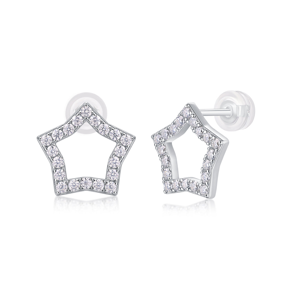 Tonight's Rising Star - Top-quality Moissanite Luxury Silver Stud Earrings S925 Silver Plated Platinum