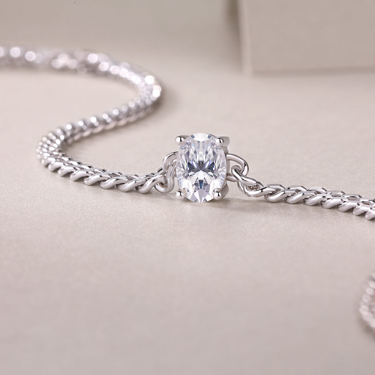 Breakthrough - Set With Top-quality Moissanite, Luxury Silver Bracelet S925 Silver-plated Platinum