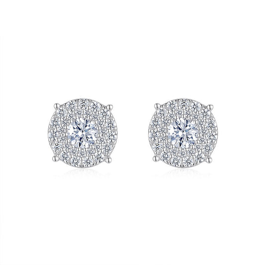 0.5-carat Luxury Stud Earrings Set With Top-quality Moissanite, S925 Silver-plated Platinum