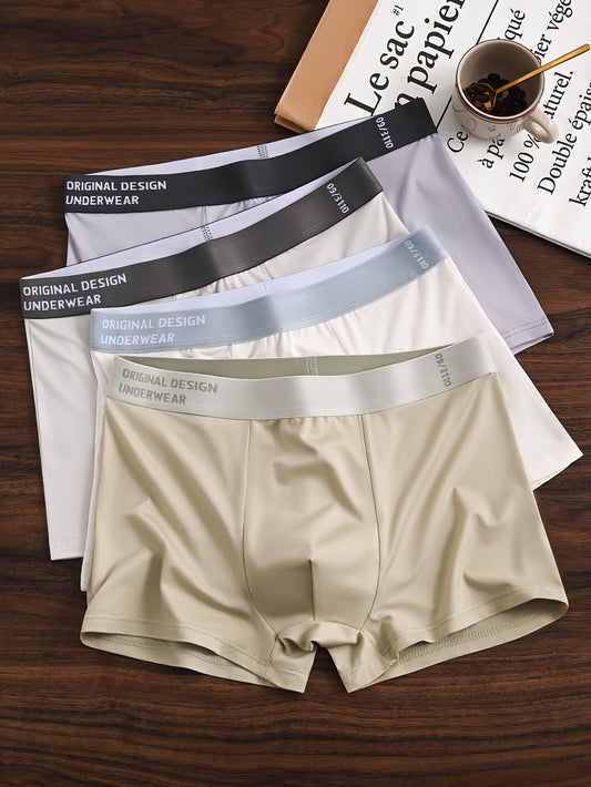 4 Pack Men's Original Design Boxer Briefs: High-Stretch, Breathable, & Sweat-Resistant