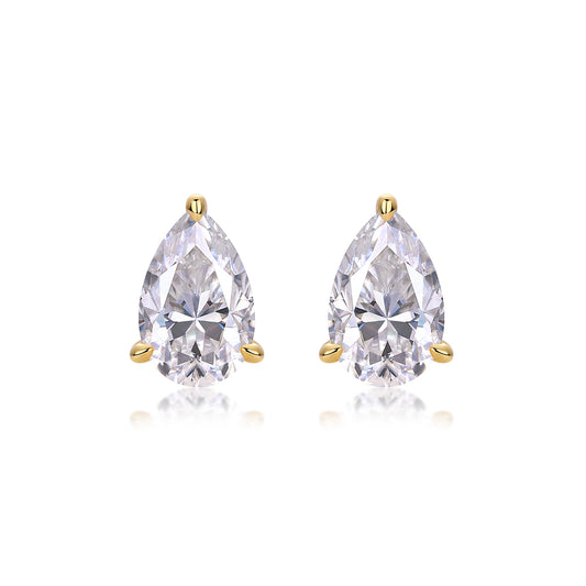 Leaf - Set With Top-quality Moissanite, Luxurious And Fashionable Light Luxury Jewelry, Silver Stud Earrings, S925 Silver Plated With Gold