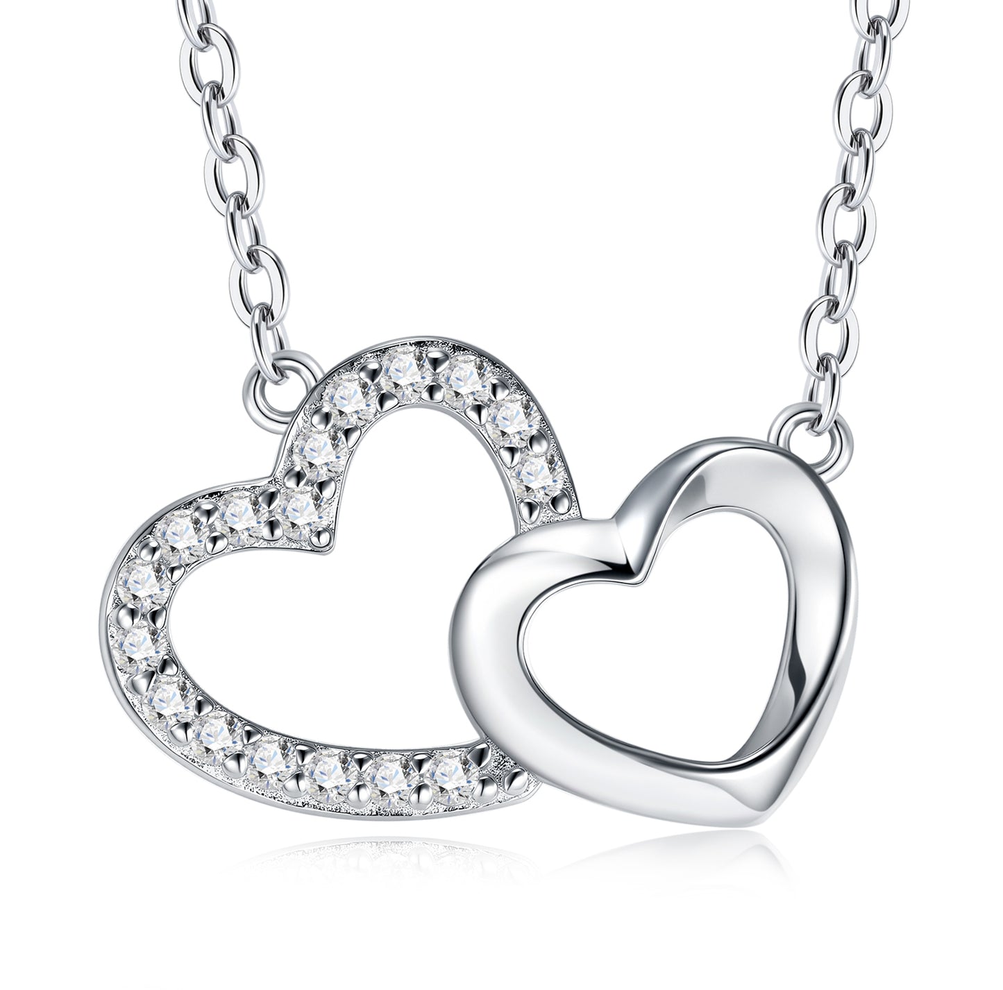 Luxury Silver Necklace Featuring Top-quality Moissanite, Made Of S925 Silver Electroplated With Platinum.