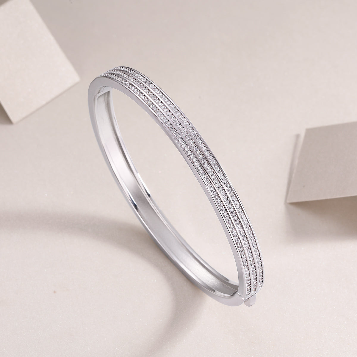 Starlight Amusement - Top-quality Moissanite Luxury Silver Bracelet S925 Silver-plated Platinum