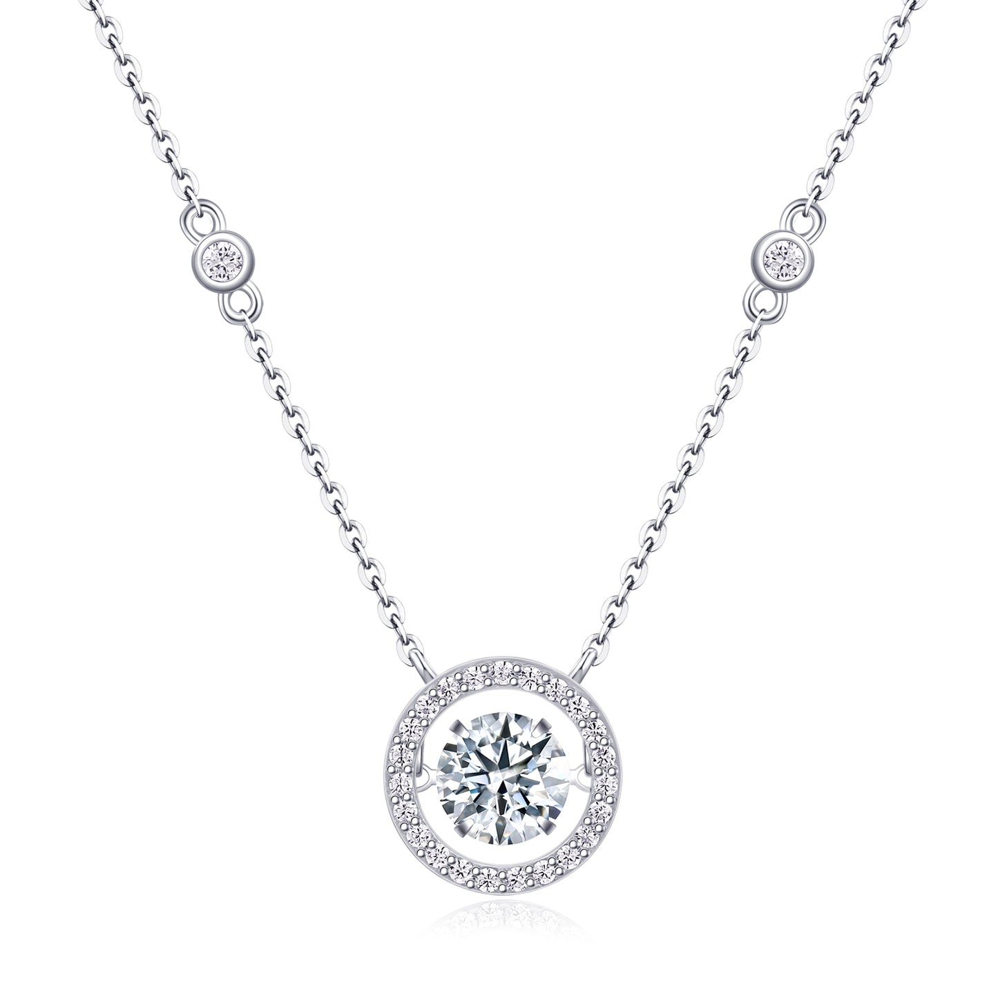 Luxury Necklace Set With Top-quality Moissanite D Color VVS1 , S925 Silver Plated Platinum,