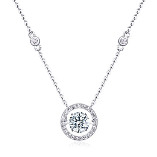 Luxury Necklace Set With Top-quality Moissanite D Color VVS1 , S925 Silver Plated Platinum,