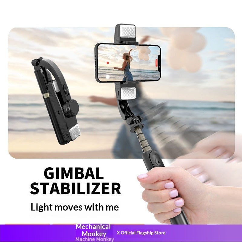 Mechanical Single-Axis Handheld Gimbal Stabilizer with Dual Fill Lights