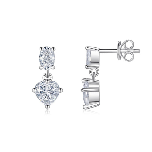 Top-quality Moissanite Luxury Silver Stud Earrings S925 Silver Plated Platinum