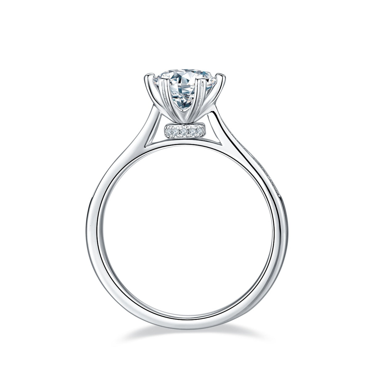 1-carat Luxury Silver Ring Set With Top-quality Moissanite D Color VVS , S925 Silver Plated Platinum