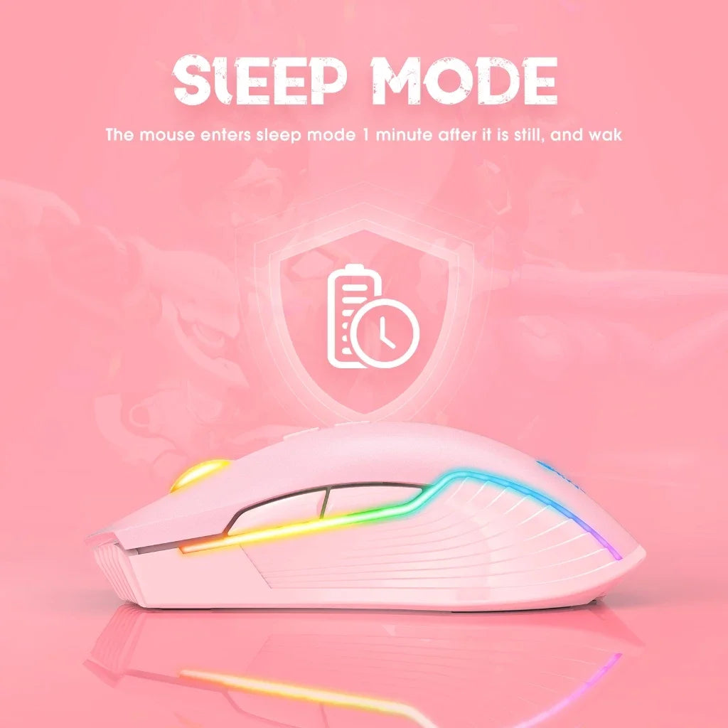 Wireless RGB Mechanical Gaming Mouse - 2.4GHz High-Speed Connection, Adjustable DPI & Ergonomic Design