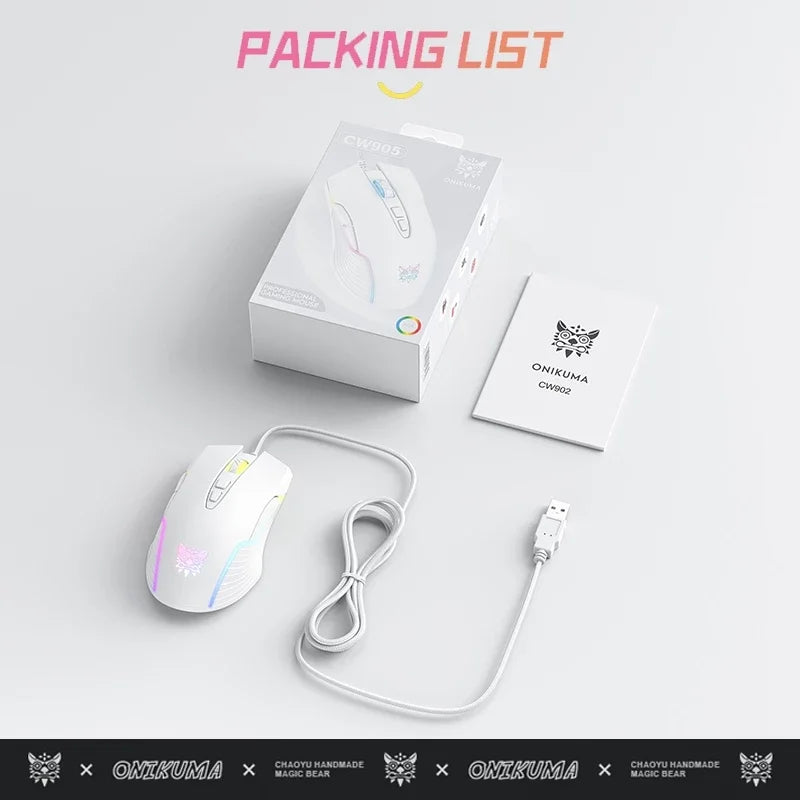 Wireless RGB Mechanical Gaming Mouse - 2.4GHz High-Speed Connection, Adjustable DPI & Ergonomic Design