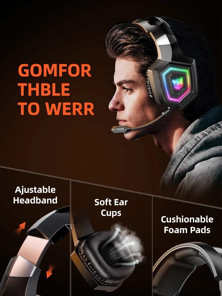 ONIKUMA Pro Tri-Mode Gaming Headset – 2.4GHz Wireless & Bluetooth 5.3, Detachable Mic, Multi-Platform Compatible