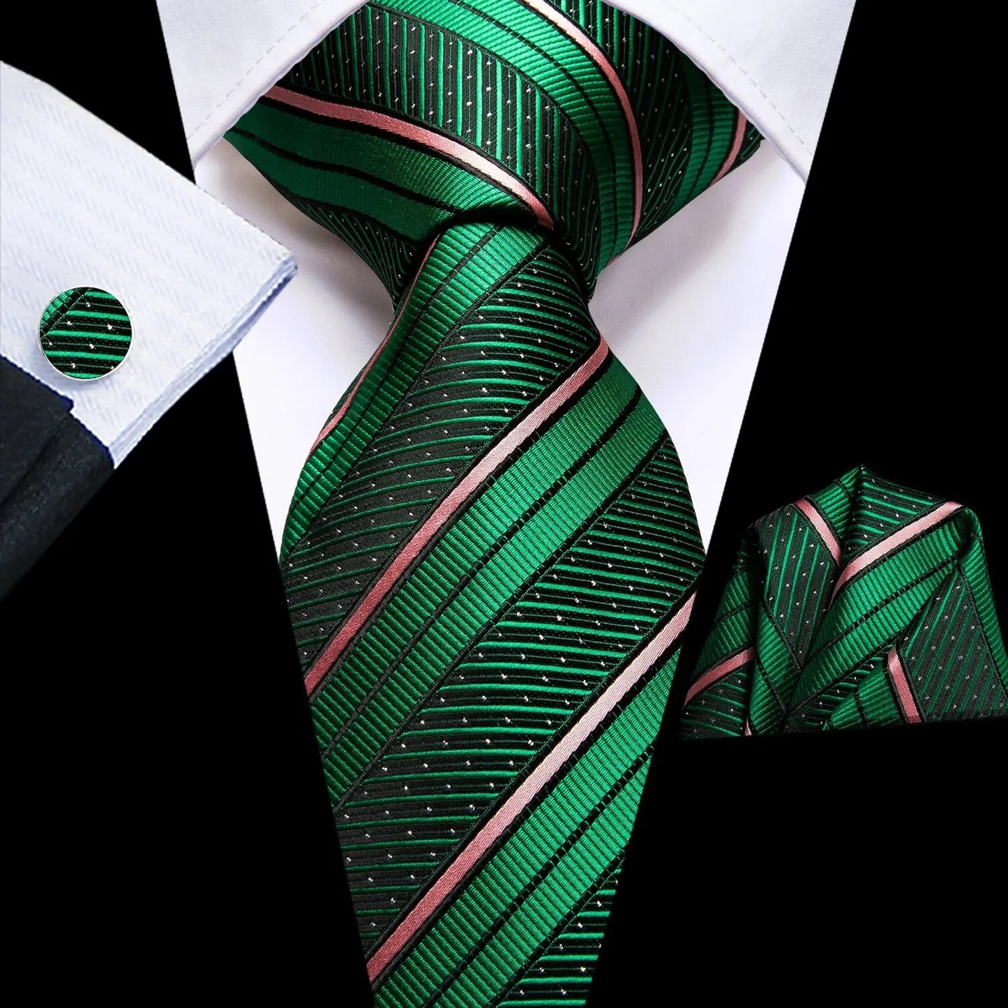 Luxury Striped Silk Necktie for Men - Business & Formal Events Necktie