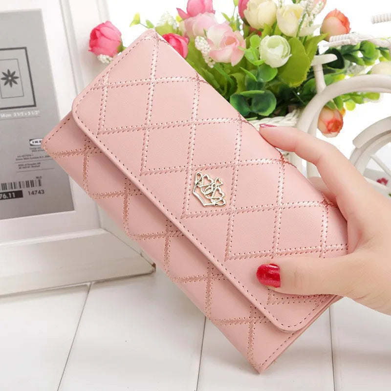 Luxury PU Leather Wallet for Women – Large Capacity & Snap Closure