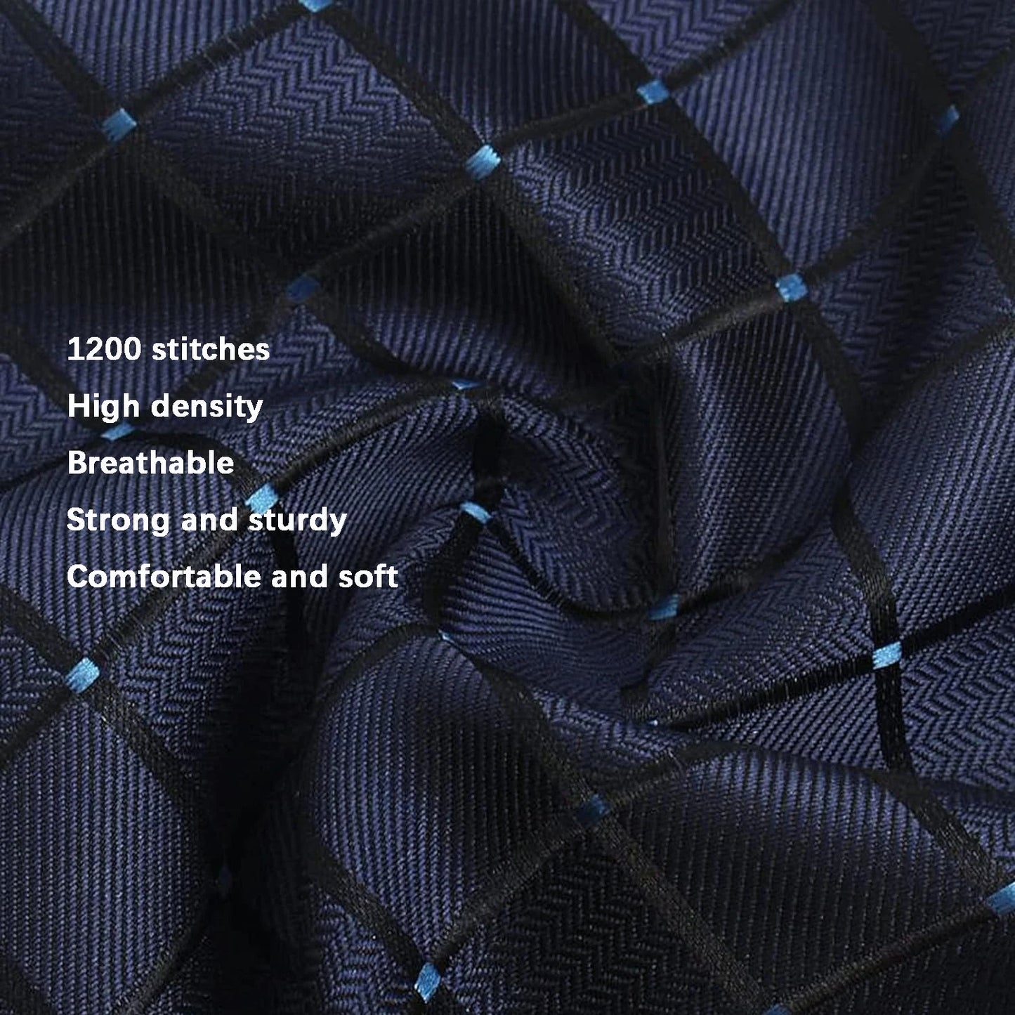 Classic Men’s 100% Silk Woven Tie Set – Plaid Necktie, Pocket Square & Tie Clip