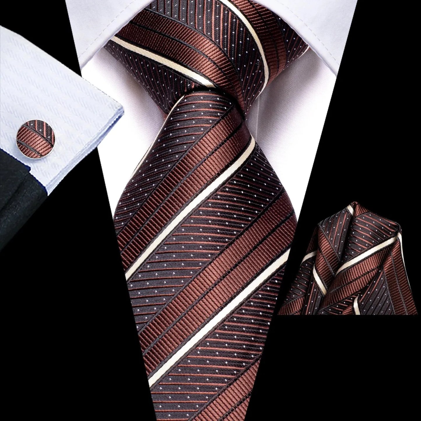 Luxury Striped Silk Necktie for Men - Business & Formal Events Necktie