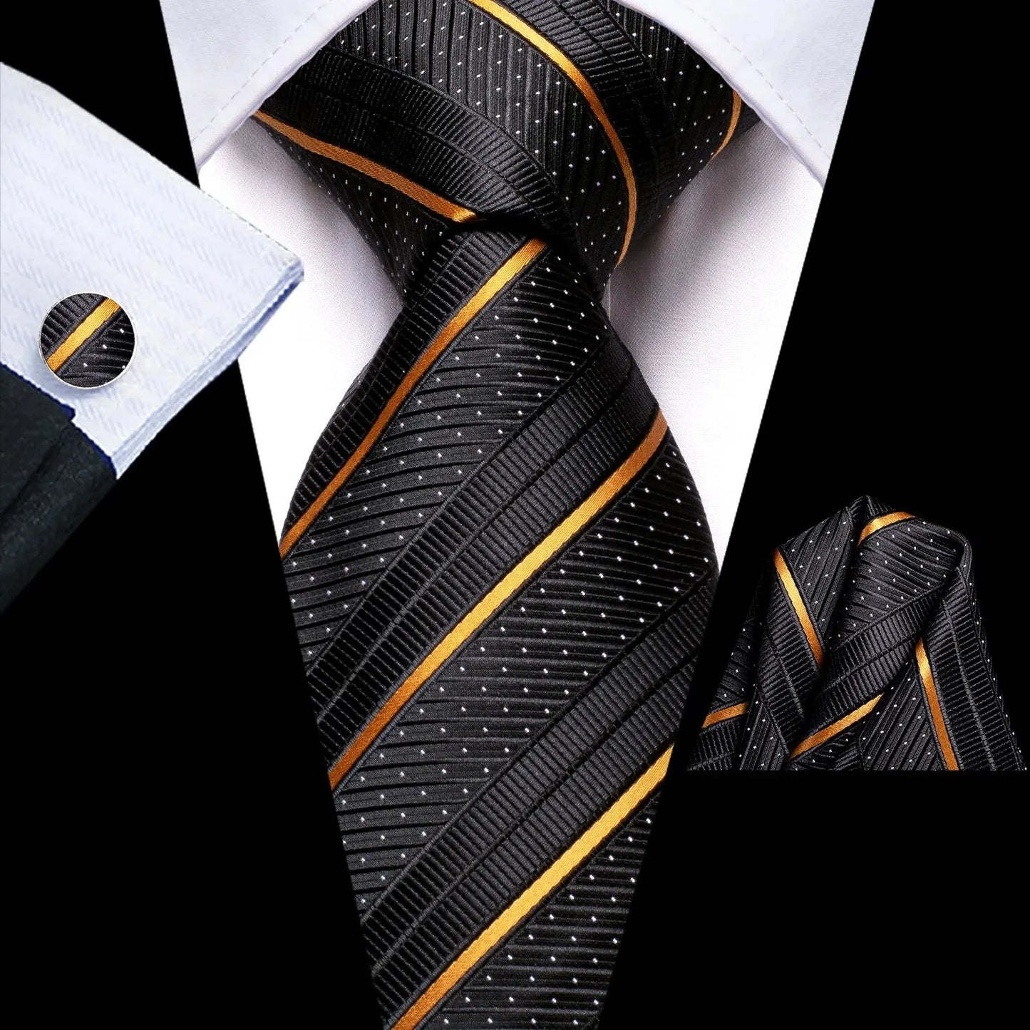 Luxury Striped Silk Necktie for Men - Business & Formal Events Necktie