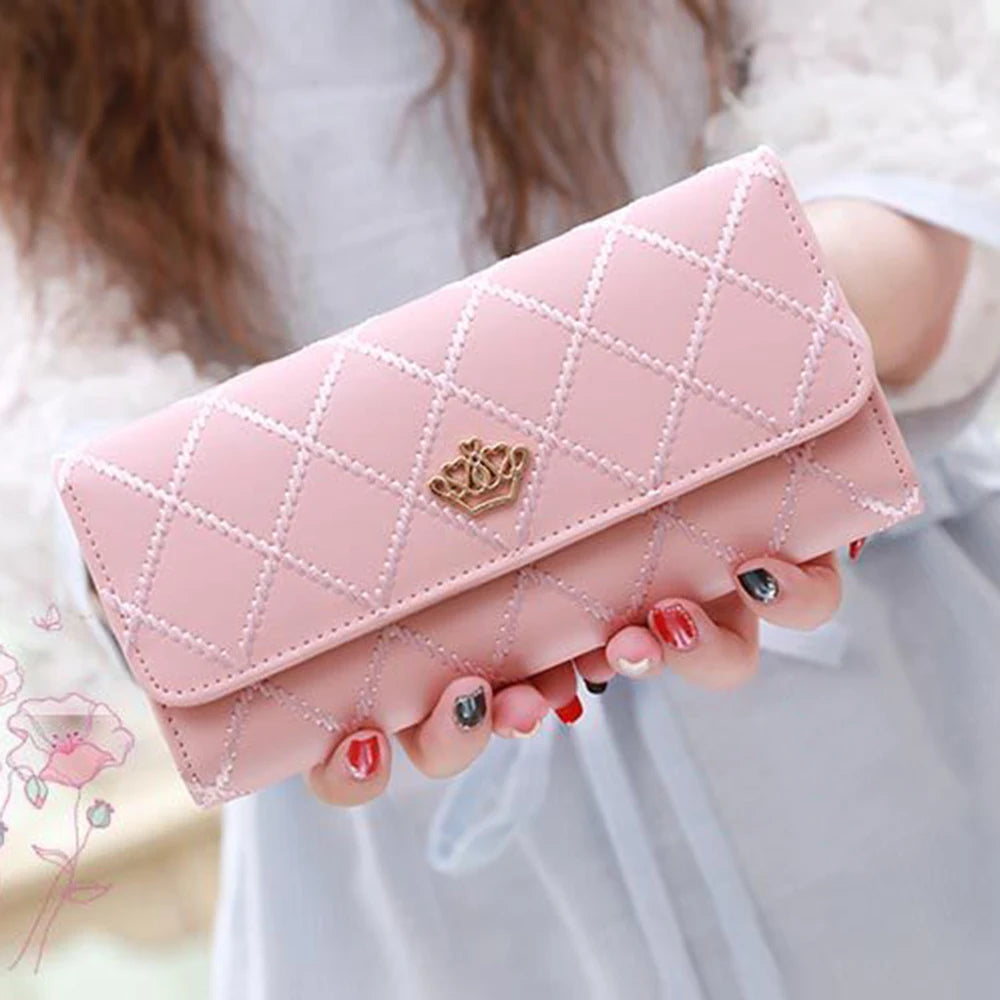 Luxury PU Leather Wallet for Women – Large Capacity & Snap Closure