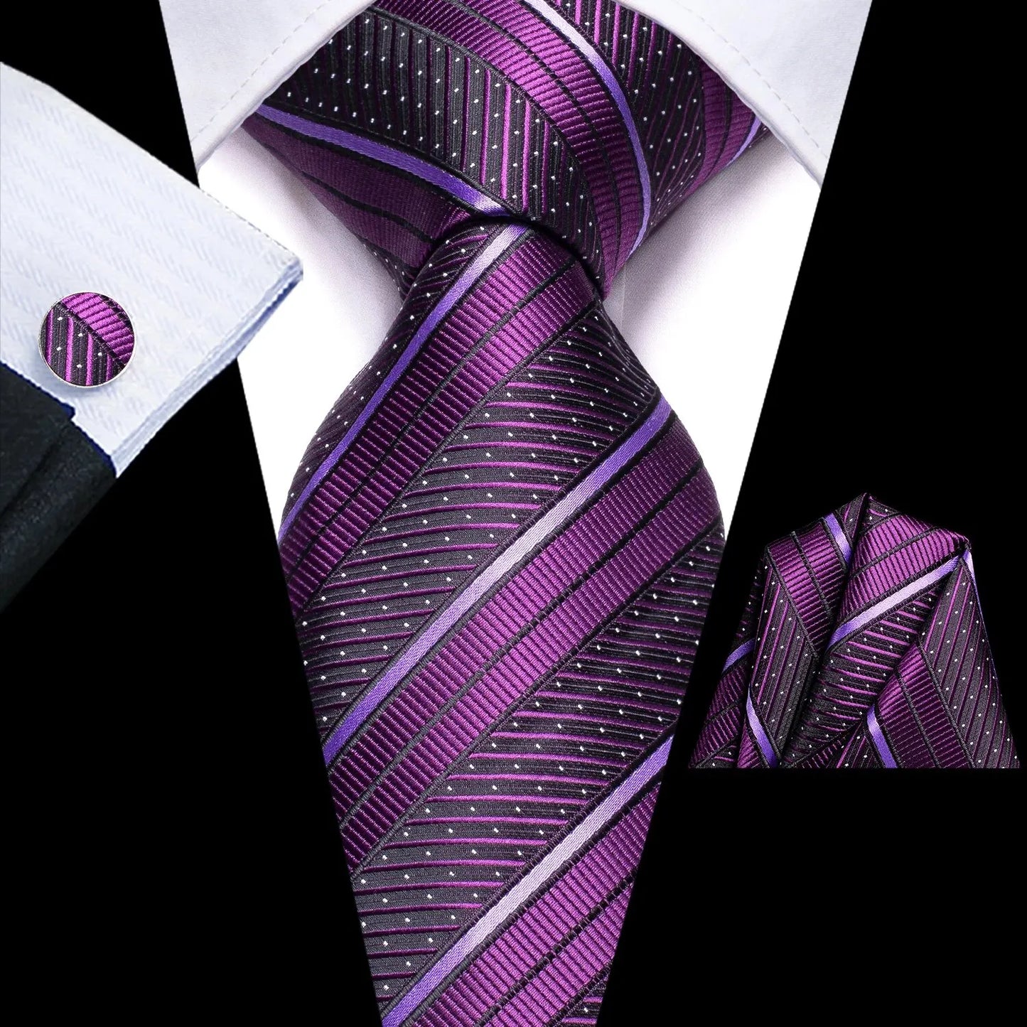 Luxury Striped Silk Necktie for Men - Business & Formal Events Necktie