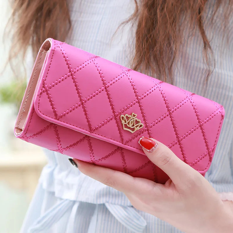 Luxury PU Leather Wallet for Women – Large Capacity & Snap Closure