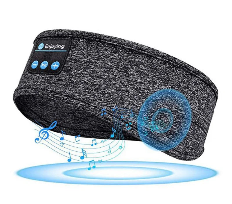 Bandeau de sommeil Bluetooth avec écouteurs sans fil intégrés – Masque de sommeil musical élastique 