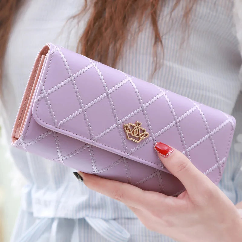 Luxury PU Leather Wallet for Women – Large Capacity & Snap Closure