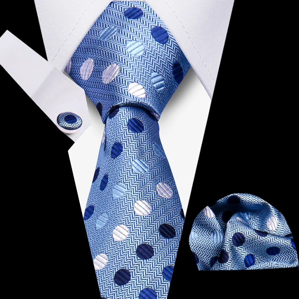 Luxury Necktie Handcraft Cufflinks 3 Pcs Business Wedding Suit Accessories