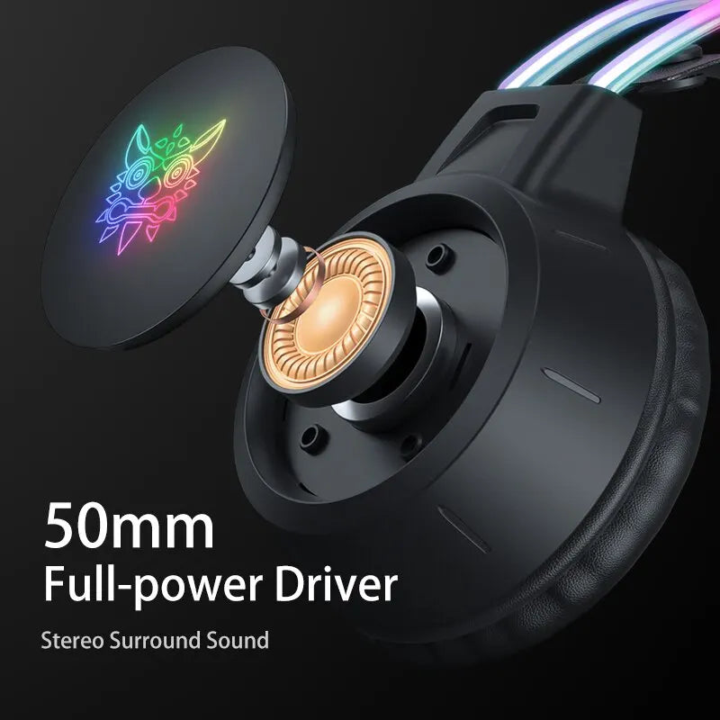 ONIKUMA X15 Pro RGB Gaming Headset – Wired Over-Ear Headphones with Pink Cat Ears & Noise-Cancelling Mic for PC & PS4