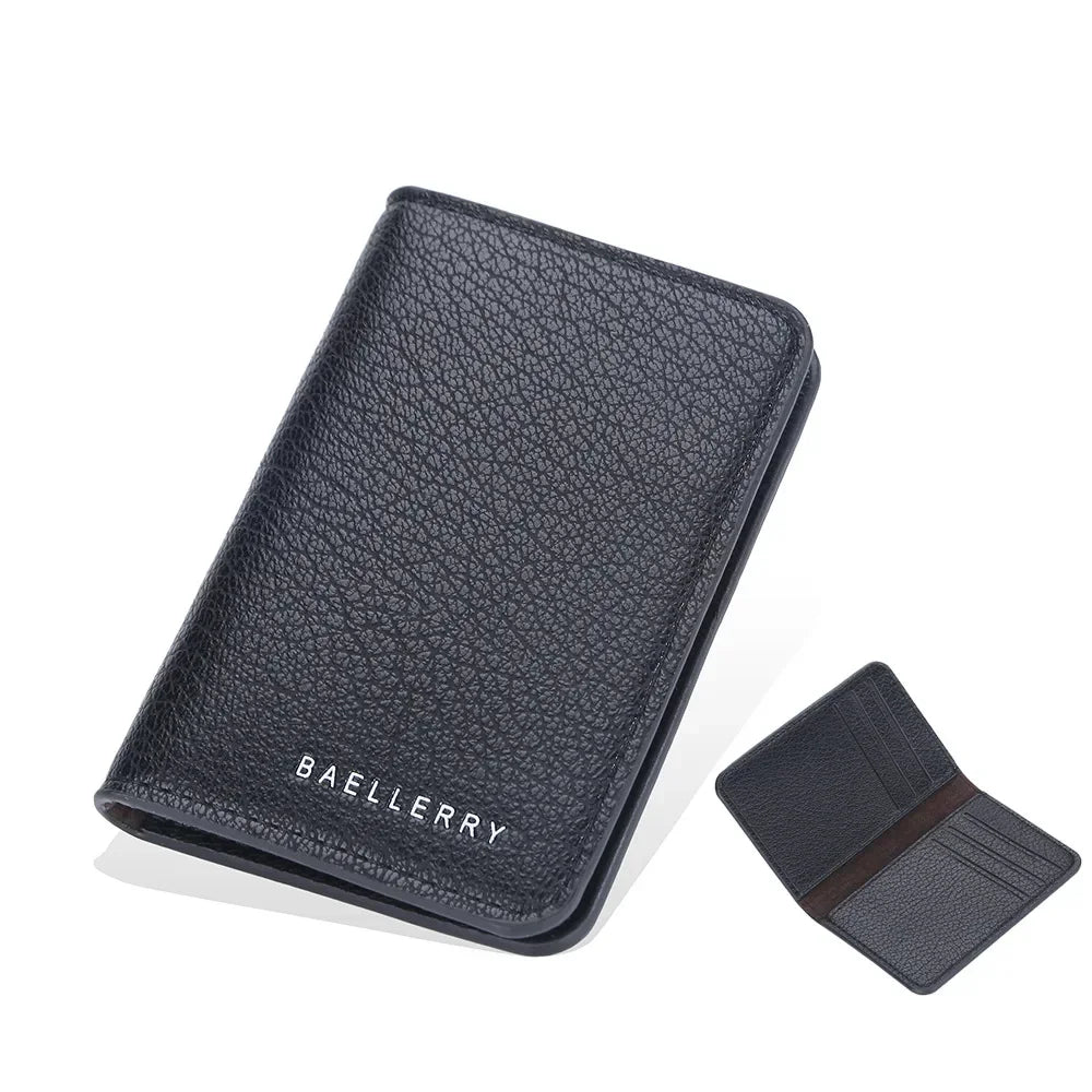Men's Slim Bifold Wallet: Minimalist PU Leather Card Holder,Multi-Card Slots