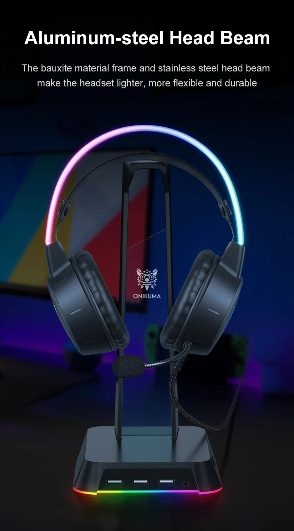 ONIKUMA X15 Pro RGB Gaming Headset – Wired Over-Ear Headphones with Pink Cat Ears & Noise-Cancelling Mic for PC & PS4