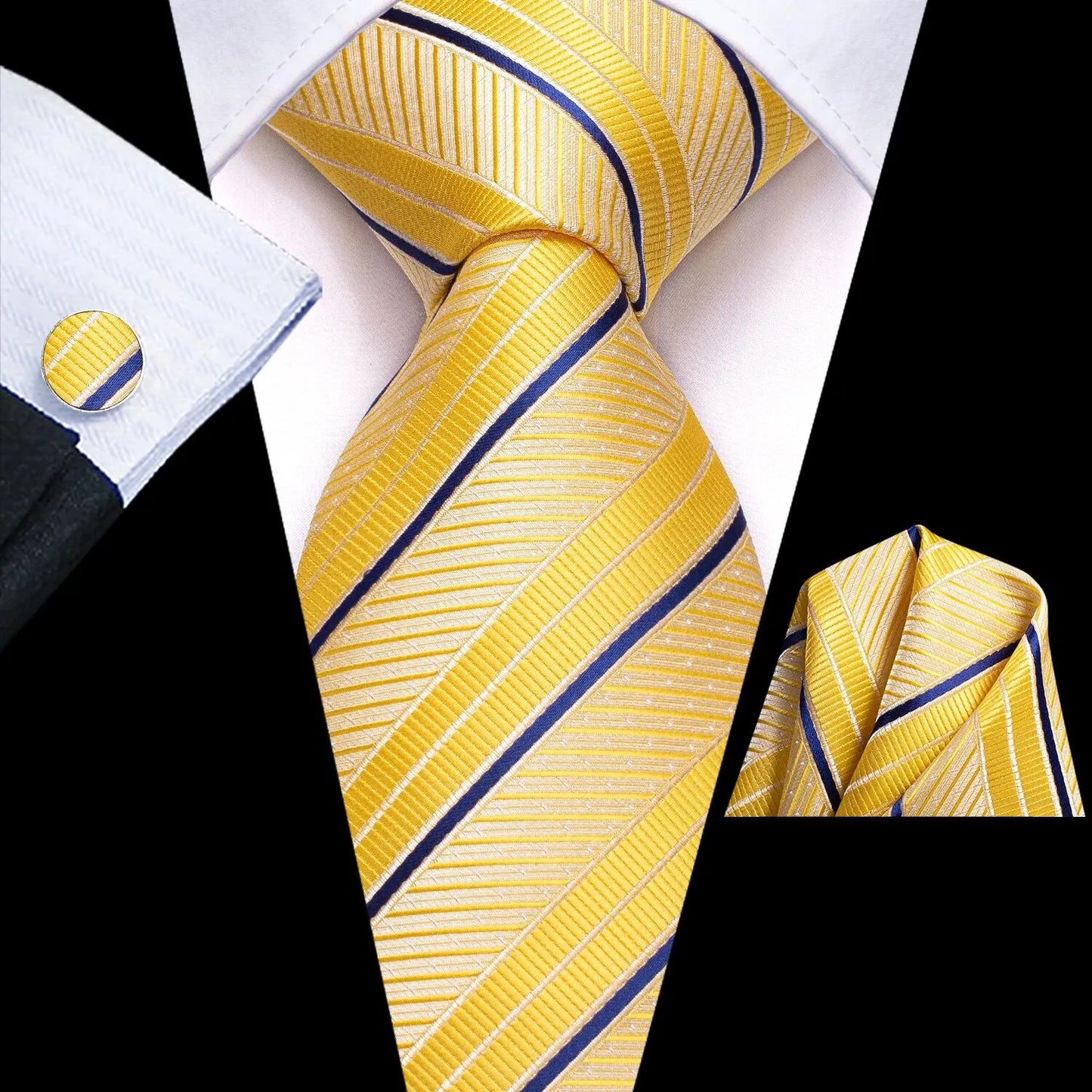 Luxury Striped Silk Necktie for Men - Business & Formal Events Necktie