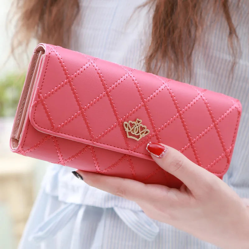Luxury PU Leather Wallet for Women – Large Capacity & Snap Closure