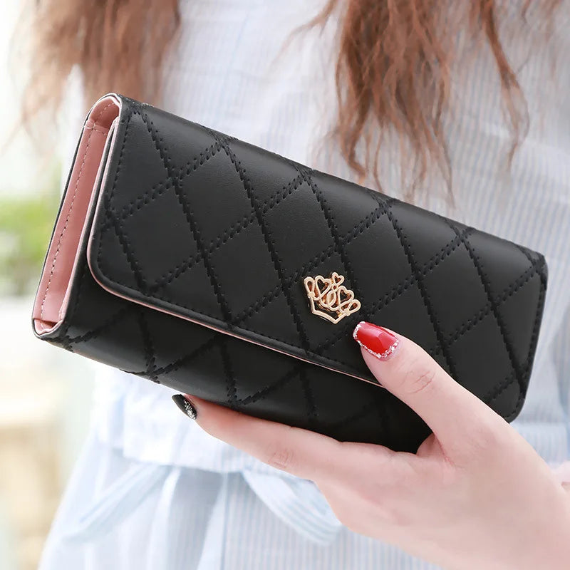 Luxury PU Leather Wallet for Women – Large Capacity & Snap Closure