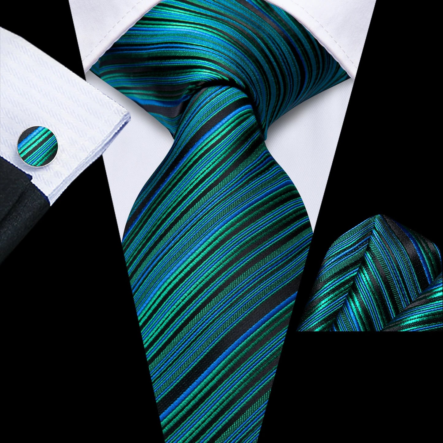 Luxury Striped Silk Necktie for Men - Business & Formal Events Necktie