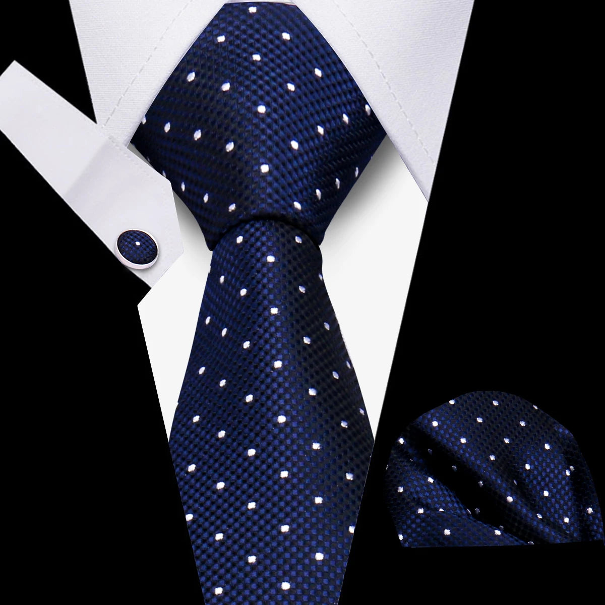 Luxury Necktie Handcraft Cufflinks 3 Pcs Business Wedding Suit Accessories