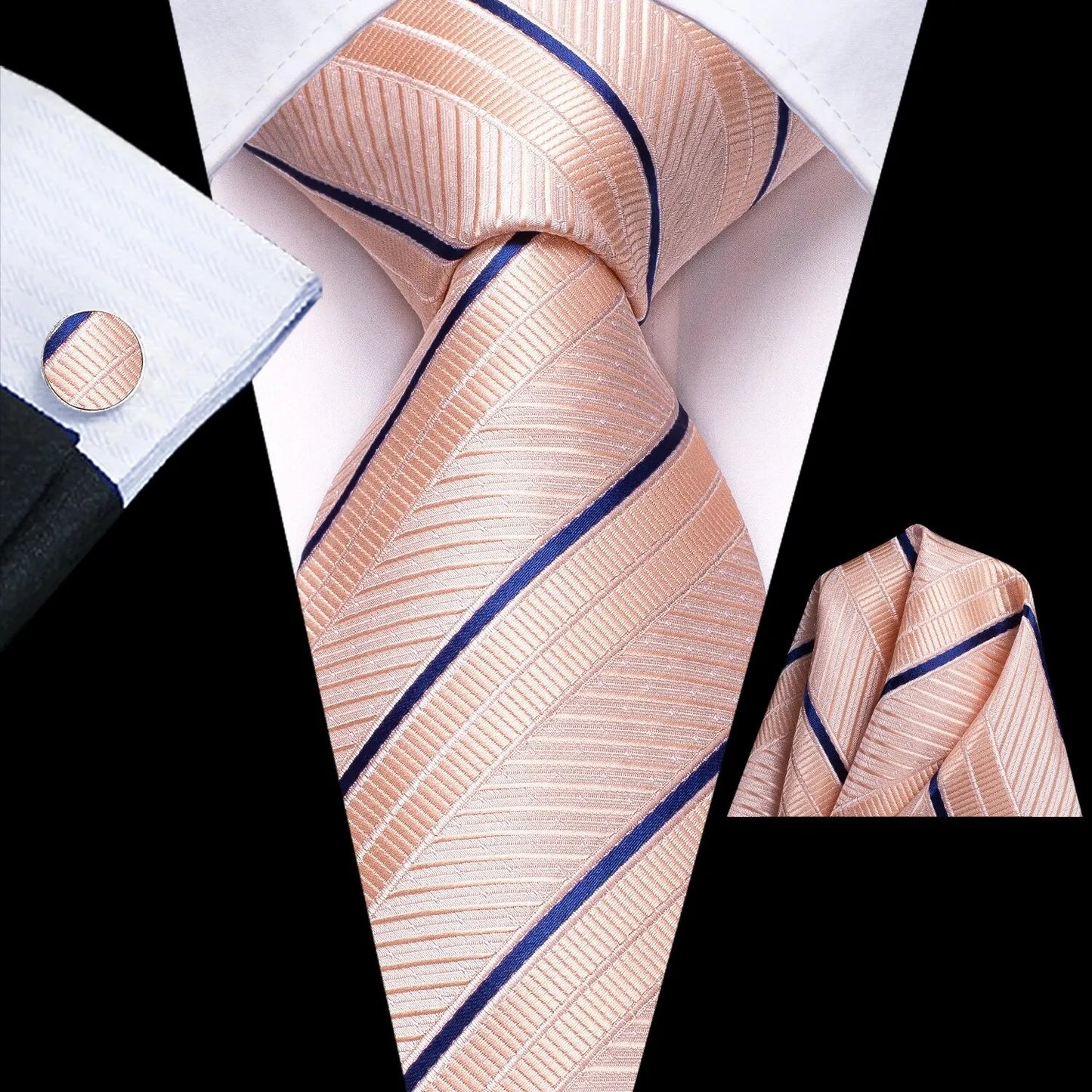 Luxury Striped Silk Necktie for Men - Business & Formal Events Necktie