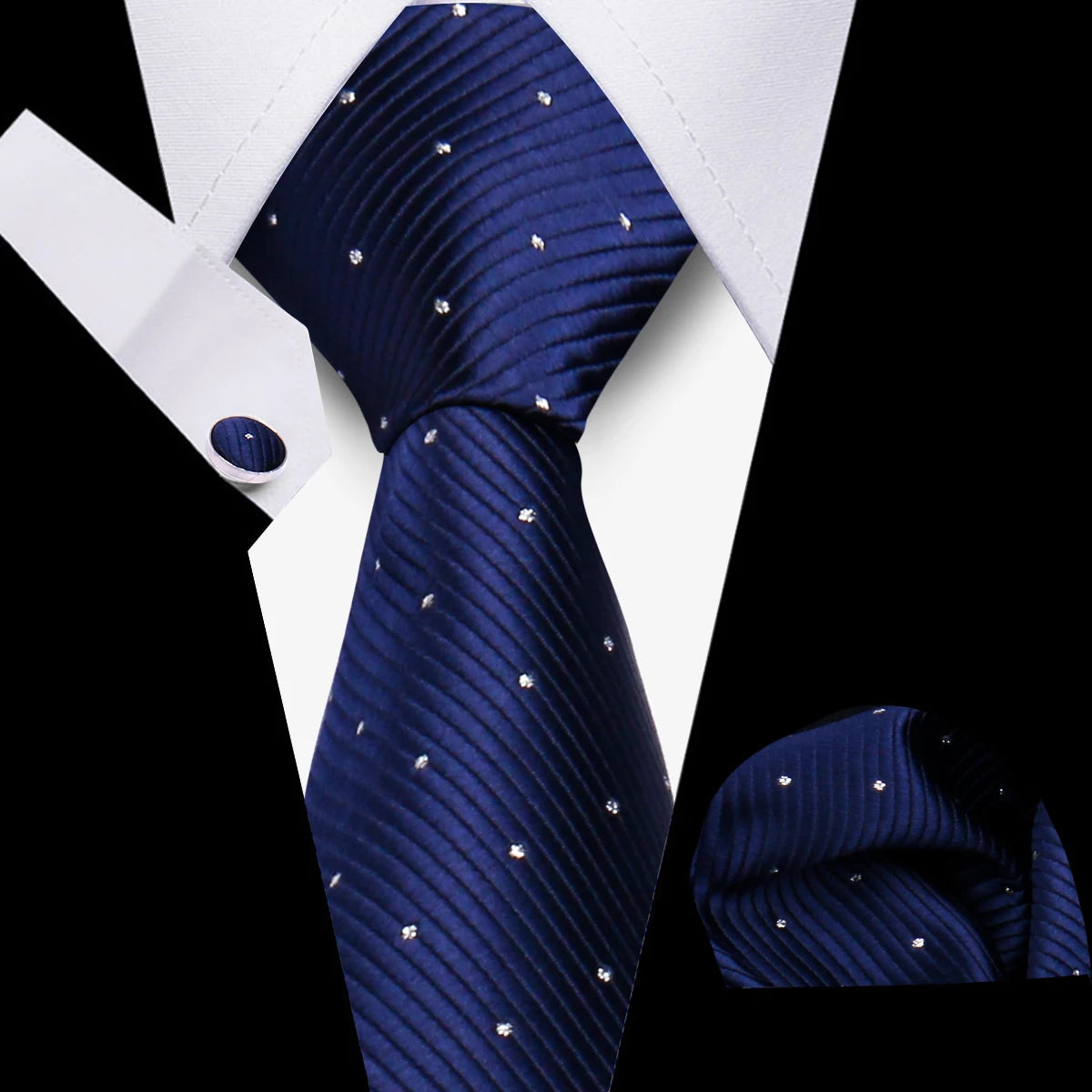 Luxury Necktie Handcraft Cufflinks 3 Pcs Business Wedding Suit Accessories