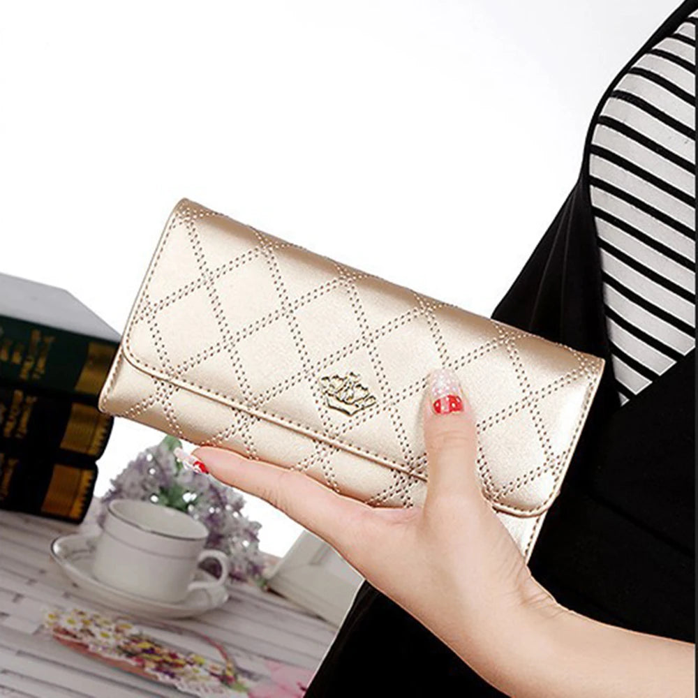 Luxury PU Leather Wallet for Women – Large Capacity & Snap Closure