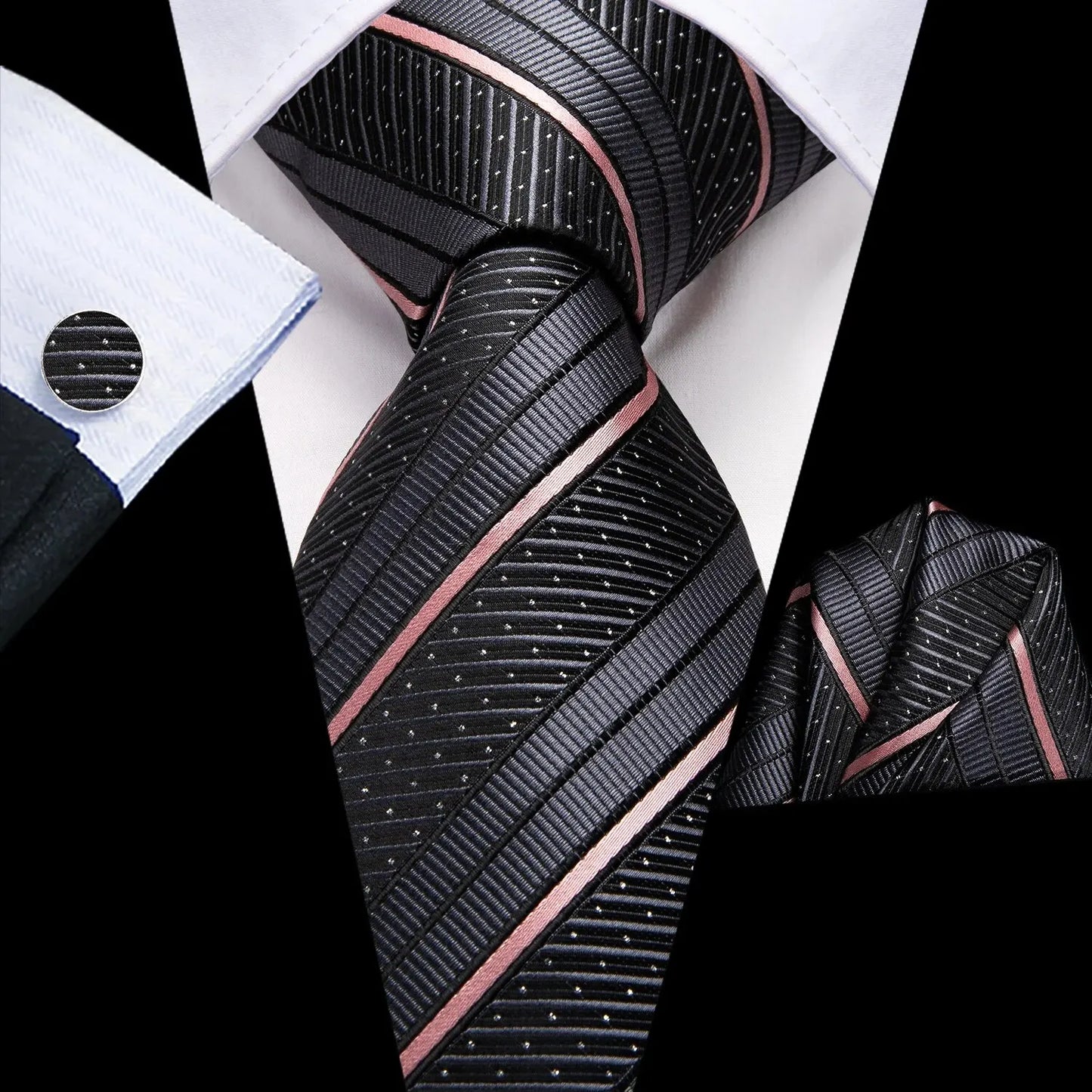 Luxury Striped Silk Necktie for Men - Business & Formal Events Necktie