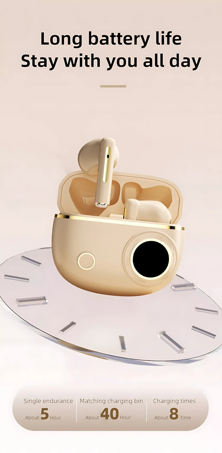 Bluetooth 5.3 Wireless Earbuds LED Display Binaural Waterproof Noise Reduction Earphone