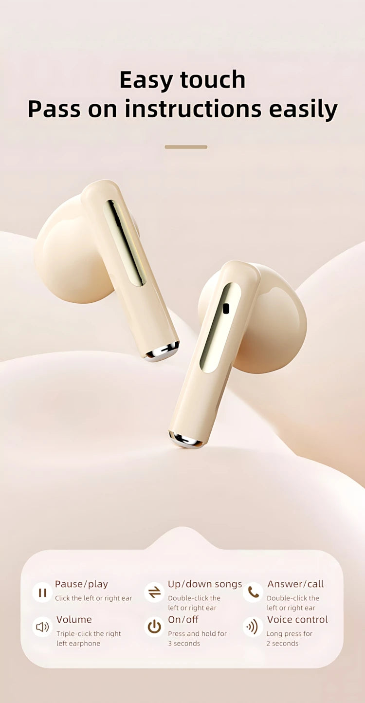 Bluetooth 5.3 Wireless Earbuds LED Display Binaural Waterproof Noise Reduction Earphone