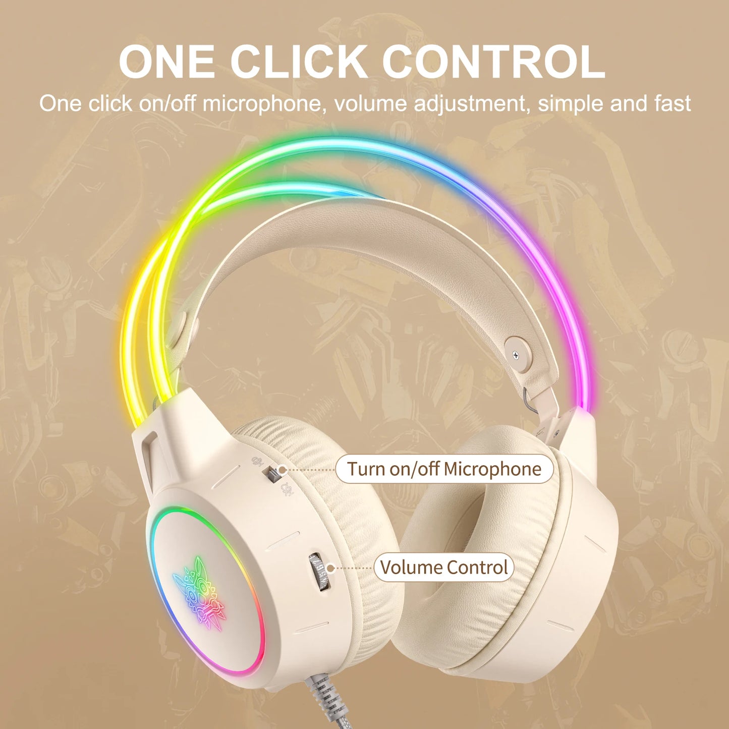 ONIKUMA X15 Pro RGB Gaming Headset – Wired Over-Ear Headphones with Pink Cat Ears & Noise-Cancelling Mic for PC & PS4