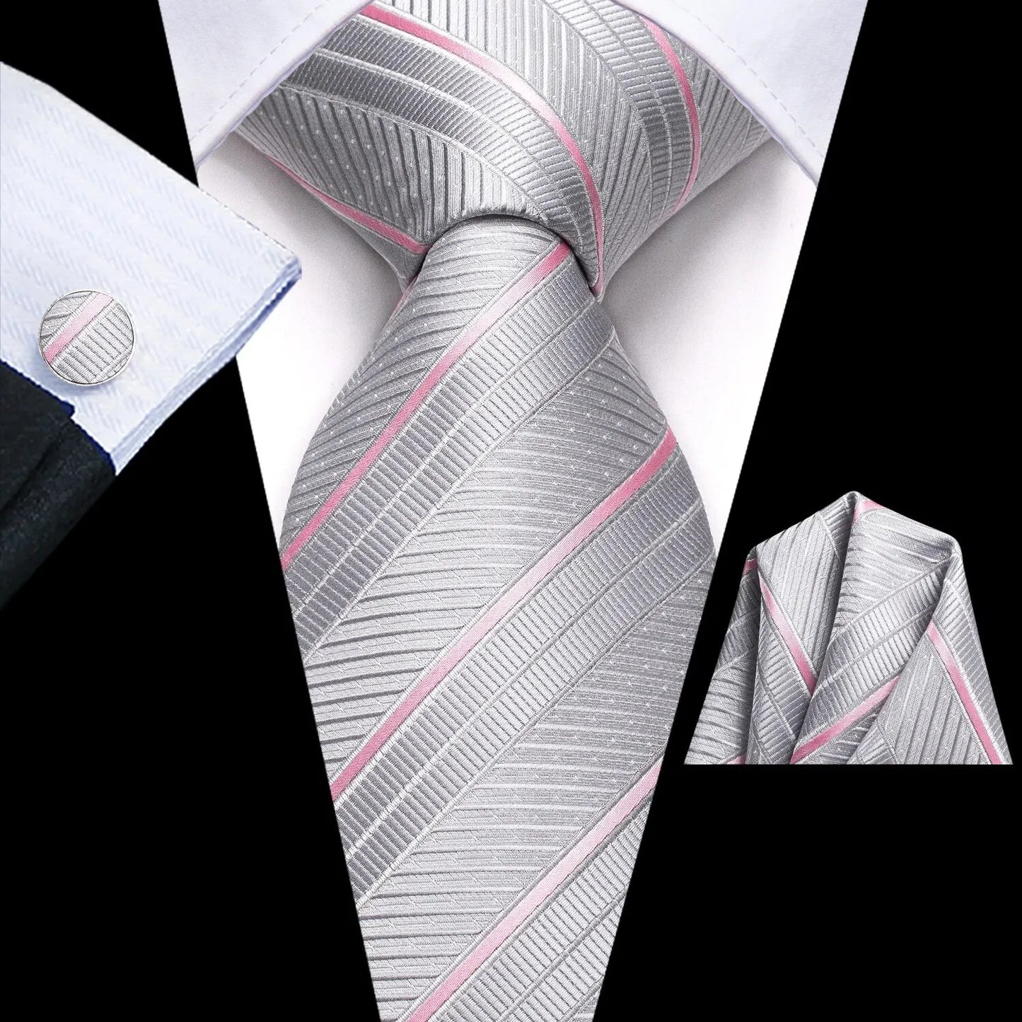 Luxury Striped Silk Necktie for Men - Business & Formal Events Necktie