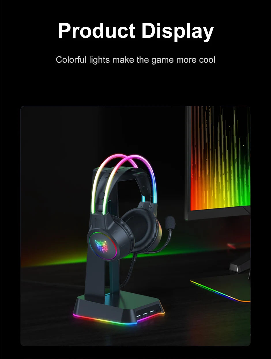 ONIKUMA X15 Pro RGB Gaming Headset – Wired Over-Ear Headphones with Pink Cat Ears & Noise-Cancelling Mic for PC & PS4